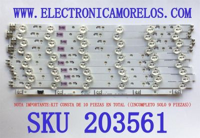 KIT DE LED'S PARA TV SAMSUNG (INCOMPLETO SOLO 9 PIEZAS) / NUMERO DE PARTE BN96-24136A / BN96-24137A / 40-3535LED-60EA-L / 40-3535LED-60EA-R / D1GE-400SCB-R3 / D2GE-400SCA-R3 / MODELOS UN40EH / UA40EH5300 / NOTA IMPORTANTE:KIT CONSTA DE 10 PIEZAS EN TOTAL